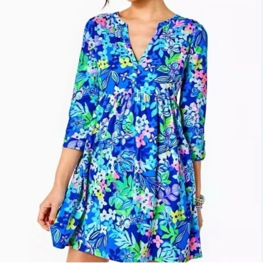 Lilly Pulitzer Loran Swing Dress in Borealis Blue social sunset Size XL